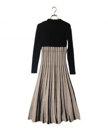 MERCURY DUO（マーキュリーデュオ）の古着「ニットワンピース」｜グレー×ブラック