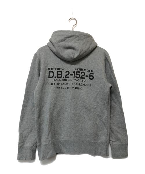 AVIREX（アヴィレックス）AVIREX (アヴィレックス) 裏起毛ジップパーカー グレー サイズ:SIZE Mの古着・服飾アイテム