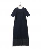 BALLSEYボールジィ）の古着「レースコンビクルーネックワンピース」｜ネイビー