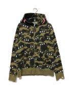A BATHING APE×GOD SELECTION XXXア ベイシング エイプ×ゴッドセレクショントリプルエックス）の古着「ジップパーカー」｜グリーン