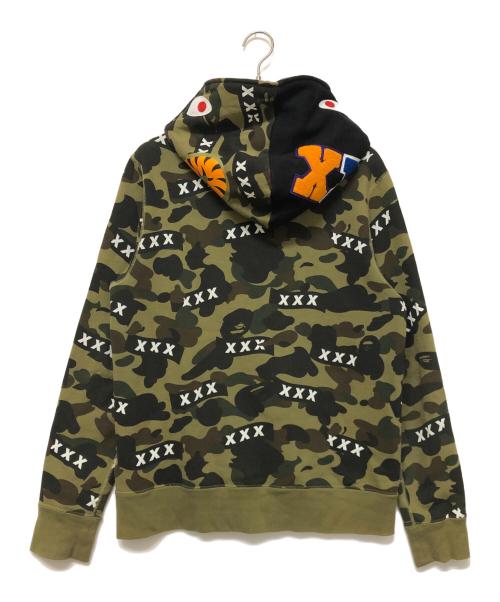 A BATHING APE（ア ベイシング エイプ）A BATHING APE (ア ベイシング エイプ) GOD SELECTION XXX (ゴッドセレクショントリプルエックス) ジップパーカー グリーン サイズ:SIZE Mの古着・服飾アイテム