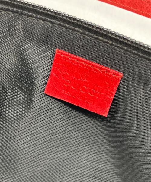 GUCCI（グッチ）GUCCI (グッチ) GGキャンバス　アクセサリーポーチ ベージュ×レッドの古着・服飾アイテム