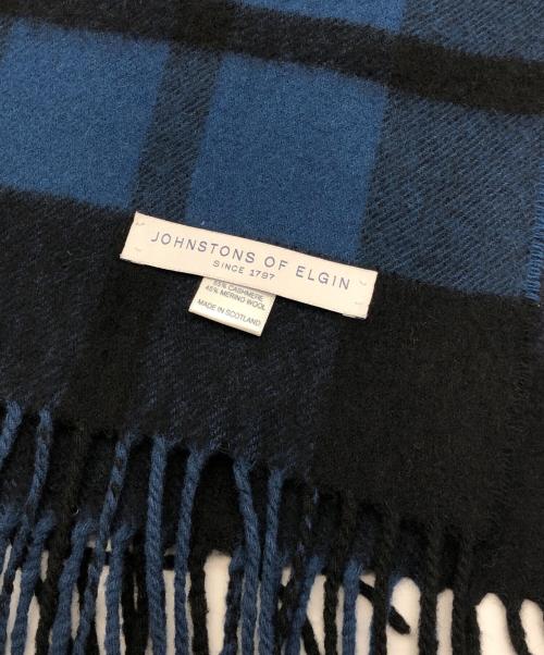 JOHNSTONS OF ELGIN（ジョンストンズオブエルガン）JOHNSTONS OF ELGIN (ジョンストンズオブエルガン) マフラー ブルーの古着・服飾アイテム