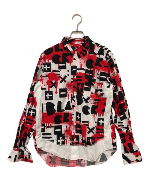 BLACK COMME des GARCONS（ブラックコムデギャルソン）BLACK COMME des GARCONS (ブラックコムデギャルソン) 長袖シャツ レッド×ホワイト サイズ:SIZE Mの古着・服飾アイテム