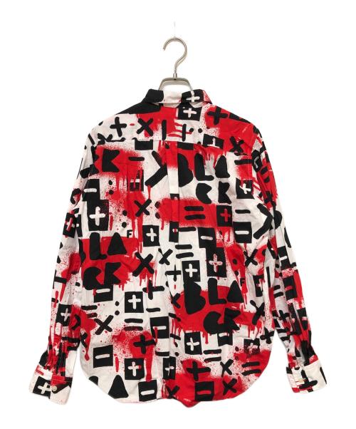 BLACK COMME des GARCONS（ブラックコムデギャルソン）BLACK COMME des GARCONS (ブラックコムデギャルソン) 長袖シャツ レッド×ホワイト サイズ:SIZE Mの古着・服飾アイテム