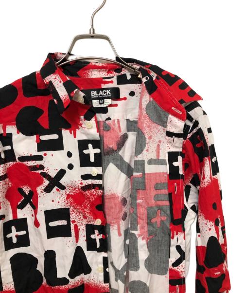 BLACK COMME des GARCONS（ブラックコムデギャルソン）BLACK COMME des GARCONS (ブラックコムデギャルソン) 長袖シャツ レッド×ホワイト サイズ:SIZE Mの古着・服飾アイテム