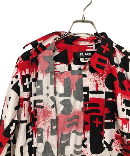 BLACK COMME des GARCONS（ブラックコムデギャルソン）BLACK COMME des GARCONS (ブラックコムデギャルソン) 長袖シャツ レッド×ホワイト サイズ:SIZE Mの古着・服飾アイテム