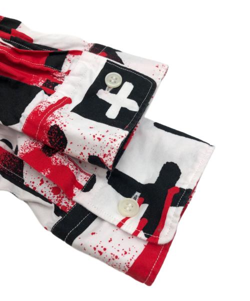 BLACK COMME des GARCONS（ブラックコムデギャルソン）BLACK COMME des GARCONS (ブラックコムデギャルソン) 長袖シャツ レッド×ホワイト サイズ:SIZE Mの古着・服飾アイテム