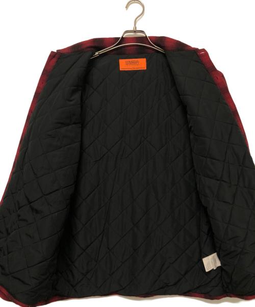 UNIVERSAL OVERALL（ユニバーサルオーバーオール）UNIVERSAL OVERALL (ユニバーサルオーバーオール) ウールジャケット レッド×ブラック サイズ:SIZE Lの古着・服飾アイテム