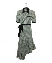 PAMEO POSE（パメオポーズ）の古着「半袖ワンピース」｜グリーン×ホワイト