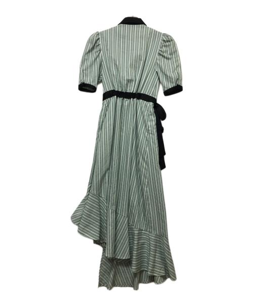 PAMEO POSE（パメオポーズ）PAMEO POSE (パメオポーズ) 半袖ワンピース グリーン×ホワイト サイズ:Freeの古着・服飾アイテム