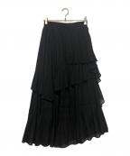 Snidelスナイデル）の古着「ストレートプリーツティアードスカート」｜ブラック