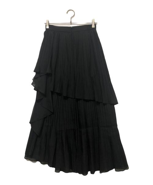Snidel（スナイデル）Snidel (スナイデル) ストレートプリーツティアードスカート ブラック サイズ:SIZE 1の古着・服飾アイテム