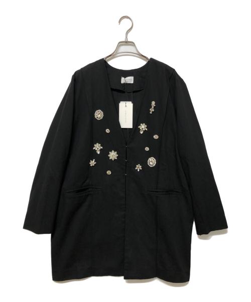 la belle etude（ラベルエチュード）la belle Etude (ラベルエチュード) ノーカラージャケット ブラック サイズ:Free 未使用品の古着・服飾アイテム