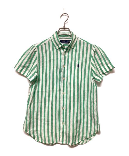 POLO RALPH LAUREN（ポロ・ラルフローレン）POLO RALPH LAUREN (ポロ・ラルフローレン) 半袖シャツ ホワイト×グリーン サイズ:SIZE Sの古着・服飾アイテム