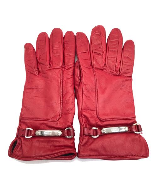PRADA（プラダ）PRADA (プラダ) 手袋 レッドの古着・服飾アイテム