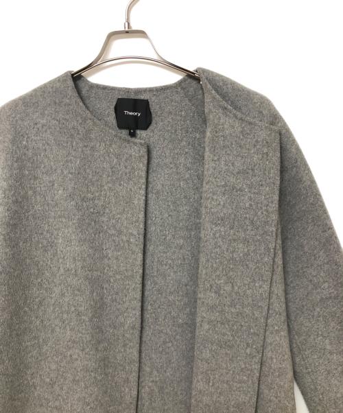 theory（セオリー）theory (セオリー) ノーカラーコート グレー サイズ:SIZE Mの古着・服飾アイテム