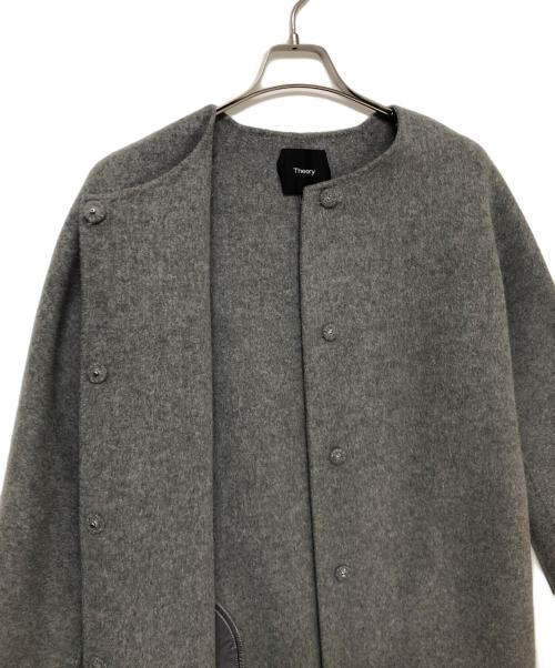 theory（セオリー）theory (セオリー) ノーカラーコート グレー サイズ:SIZE Mの古着・服飾アイテム