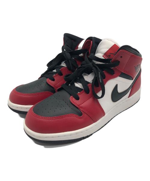 NIKE（ナイキ）NIKE (ナイキ) AIR JORDAN 1 MID (GS) レッド×ブラック サイズ:25の古着・服飾アイテム