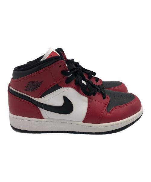 NIKE（ナイキ）NIKE (ナイキ) AIR JORDAN 1 MID (GS) レッド×ブラック サイズ:25の古着・服飾アイテム