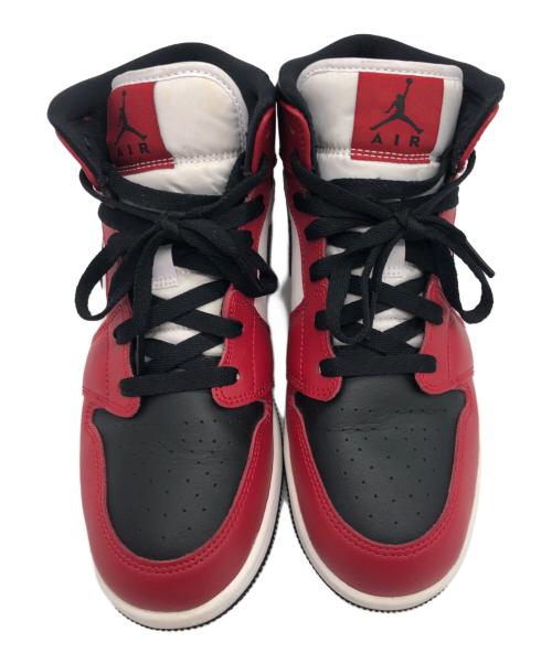 NIKE（ナイキ）NIKE (ナイキ) AIR JORDAN 1 MID (GS) レッド×ブラック サイズ:25の古着・服飾アイテム