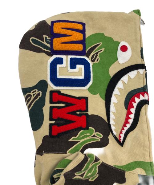 A BATHING APE（ア ベイシング エイプ）A BATHING APE (ア ベイシング エイプ) SHARK FULL ZIP HOODIE ベージュ×ブラウン サイズ:Lの古着・服飾アイテム