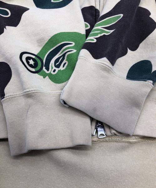 A BATHING APE（ア ベイシング エイプ）A BATHING APE (ア ベイシング エイプ) SHARK FULL ZIP HOODIE ベージュ×ブラウン サイズ:Lの古着・服飾アイテム
