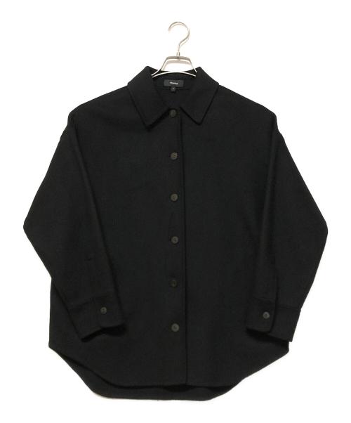 theory（セオリー）theory (セオリー) オーバーサイズシャツジャケット風コート ブラック サイズ:SIZE Sの古着・服飾アイテム