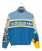 adidas Originalsアディダスオリジナル）の古着「厚手ニット」｜ブルー×ホワイト