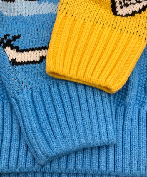 adidas Originals（アディダスオリジナル）adidas Originals (アディダスオリジナル) 厚手ニット ブルー×ホワイト サイズ:Lの古着・服飾アイテム