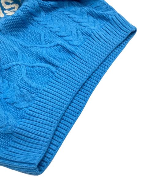 adidas Originals（アディダスオリジナル）adidas Originals (アディダスオリジナル) 厚手ニット ブルー×ホワイト サイズ:Lの古着・服飾アイテム