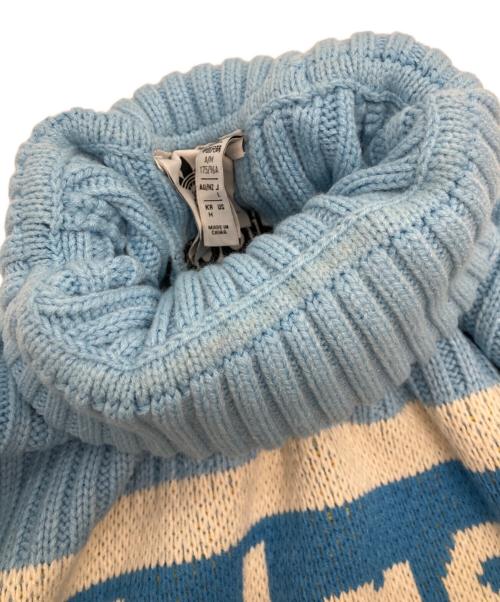 adidas Originals（アディダスオリジナル）adidas Originals (アディダスオリジナル) 厚手ニット ブルー×ホワイト サイズ:Lの古着・服飾アイテム