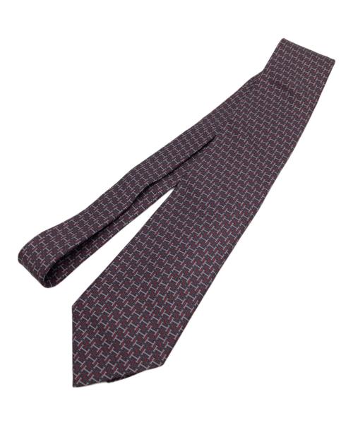 HERMES（エルメス）HERMES (エルメス) ネクタイ レッド×グレー サイズ:不明の古着・服飾アイテム