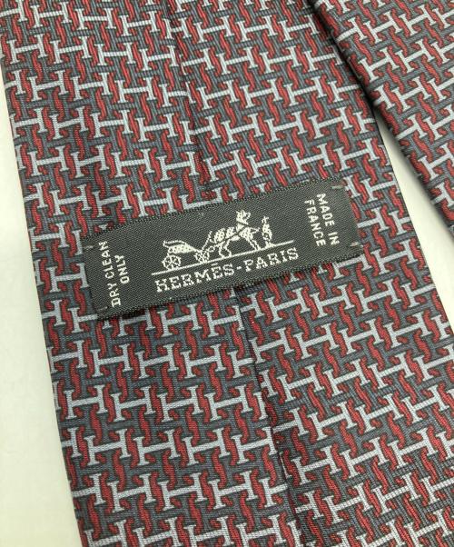 HERMES（エルメス）HERMES (エルメス) ネクタイ レッド×グレー サイズ:不明の古着・服飾アイテム