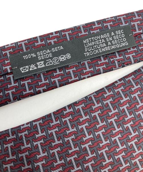 HERMES（エルメス）HERMES (エルメス) ネクタイ レッド×グレー サイズ:不明の古着・服飾アイテム