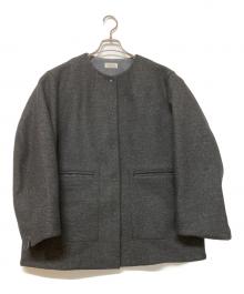 IENA（イエナ）の古着「ノーカラーコート」｜ダークグレー