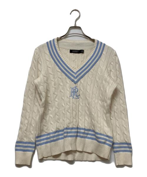 LAUREN RALPH LAUREN（ローレンラルフローレン）LAUREN RALPH LAUREN (ローレンラルフローレン) 薄手ニット アイボリー サイズ:不明の古着・服飾アイテム