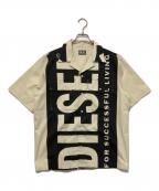 DIESELディーゼル）の古着「半袖シャツ」｜ベージュ×ブラック