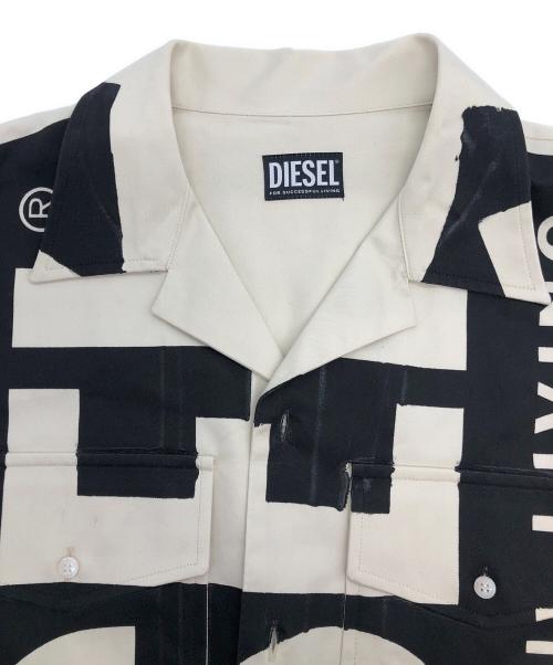 DIESEL（ディーゼル）DIESEL (ディーゼル) 半袖シャツ ベージュ×ブラック サイズ:SIZE Sの古着・服飾アイテム