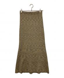 Denham（デンハム）の古着「ジャガードスカート」｜グレー×ベージュ