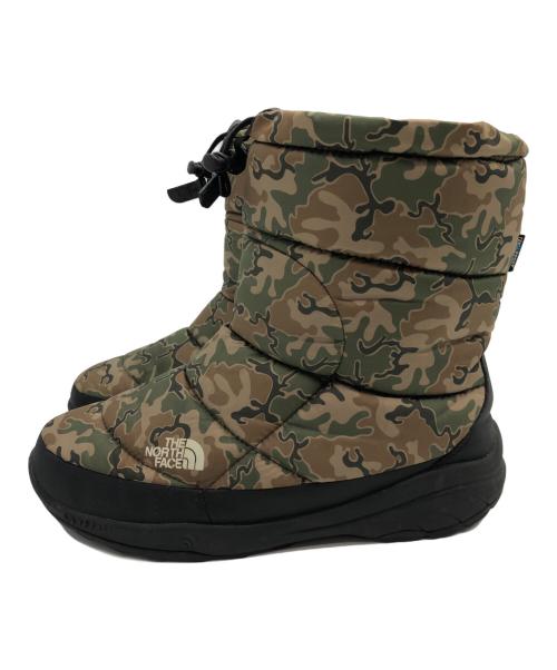 THE NORTH FACE（ザ ノース フェイス）THE NORTH FACE (ザ ノース フェイス) Nuptse Bootie グリーン×ブラウン サイズ:27の古着・服飾アイテム