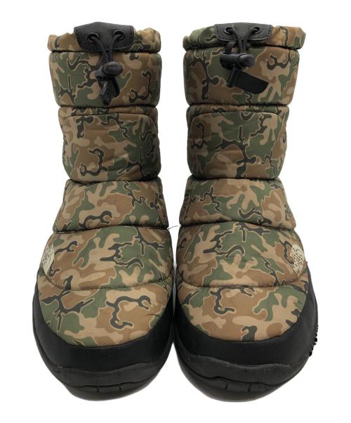 THE NORTH FACE（ザ ノース フェイス）THE NORTH FACE (ザ ノース フェイス) Nuptse Bootie グリーン×ブラウン サイズ:27の古着・服飾アイテム