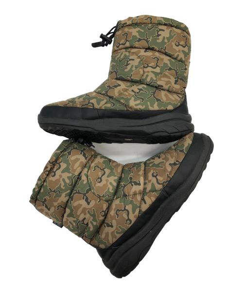 THE NORTH FACE（ザ ノース フェイス）THE NORTH FACE (ザ ノース フェイス) Nuptse Bootie グリーン×ブラウン サイズ:27の古着・服飾アイテム
