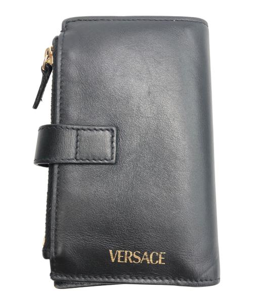 VERSACE（ヴェルサーチェ）VERSACE (ヴェルサーチェ) 2つ折り財布 ブラックの古着・服飾アイテム