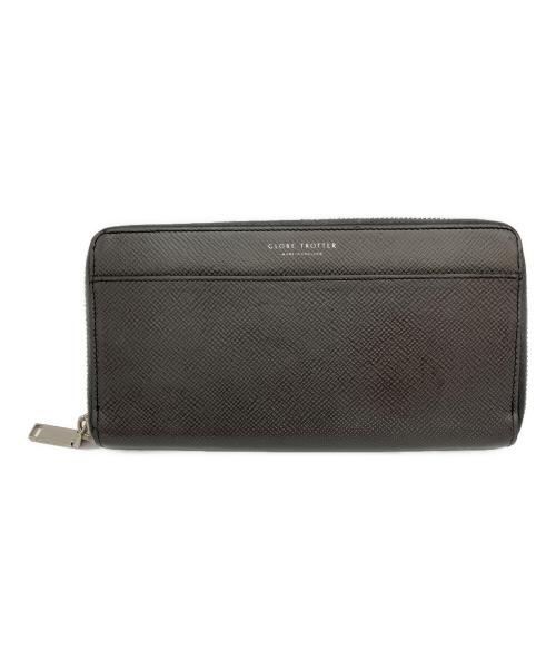 GLOBE-TROTTER（グローブトロッター）GLOBE-TROTTER (グローブトロッター) ラウンドファスナー財布 グレーの古着・服飾アイテム