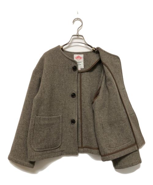 DANTON（ダントン）DANTON (ダントン) ノーカラージャケット ブラウン サイズ:SIZE 36の古着・服飾アイテム