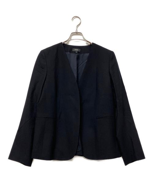 theory（セオリー）theory (セオリー) ノーカラージャケット ネイビー サイズ:12の古着・服飾アイテム