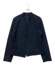 theory（セオリー）の古着「ノーカラージャケット」｜ネイビー