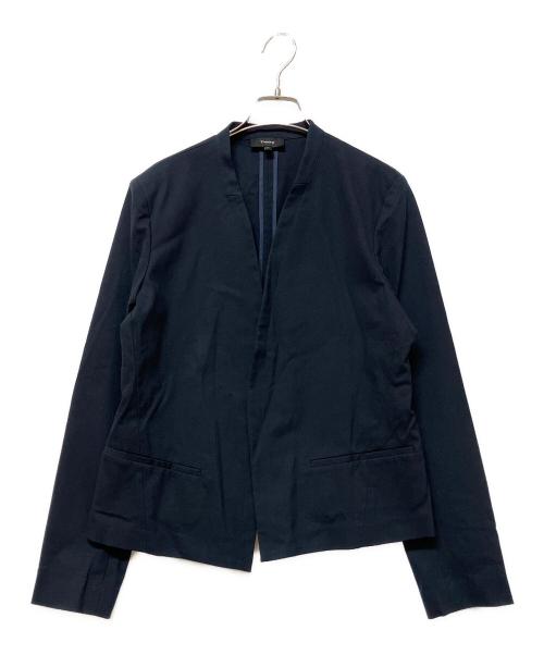 theory（セオリー）theory (セオリー) ノーカラージャケット ネイビー サイズ:12の古着・服飾アイテム