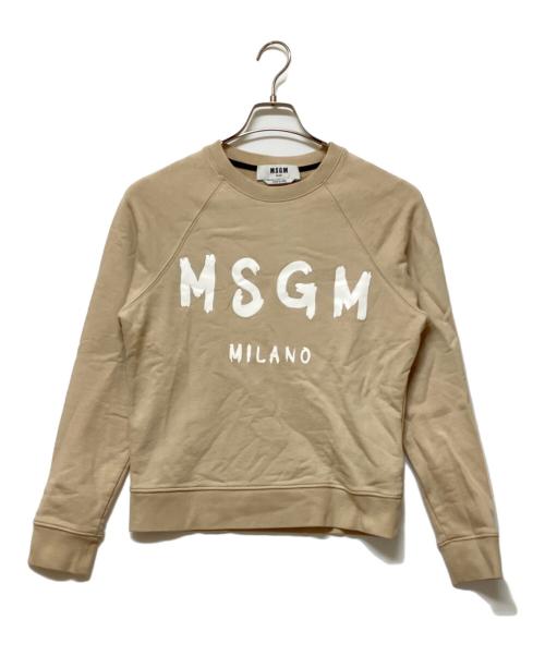 MSGM（エムエスジーエム）MSGM (エムエスジーエム) クルーネックスウェット ベージュ サイズ:SIZE Sの古着・服飾アイテム